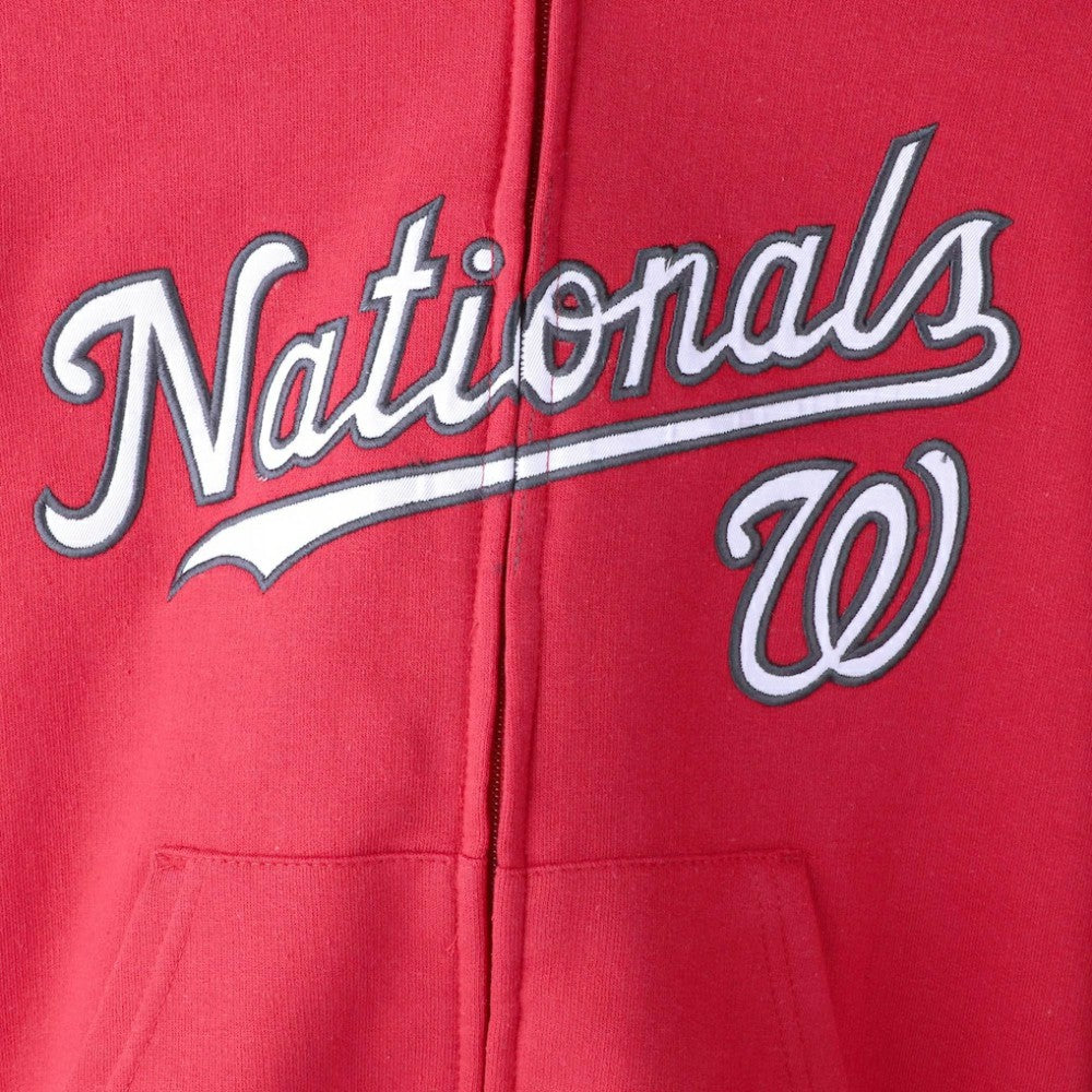 Washington Nationals Youth Team Color Wordmark Full-Zip Hoodie Red