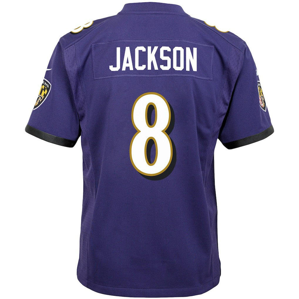 Lamar Jackson Baltimore Ravens Youth Game Jersey - Purple discount