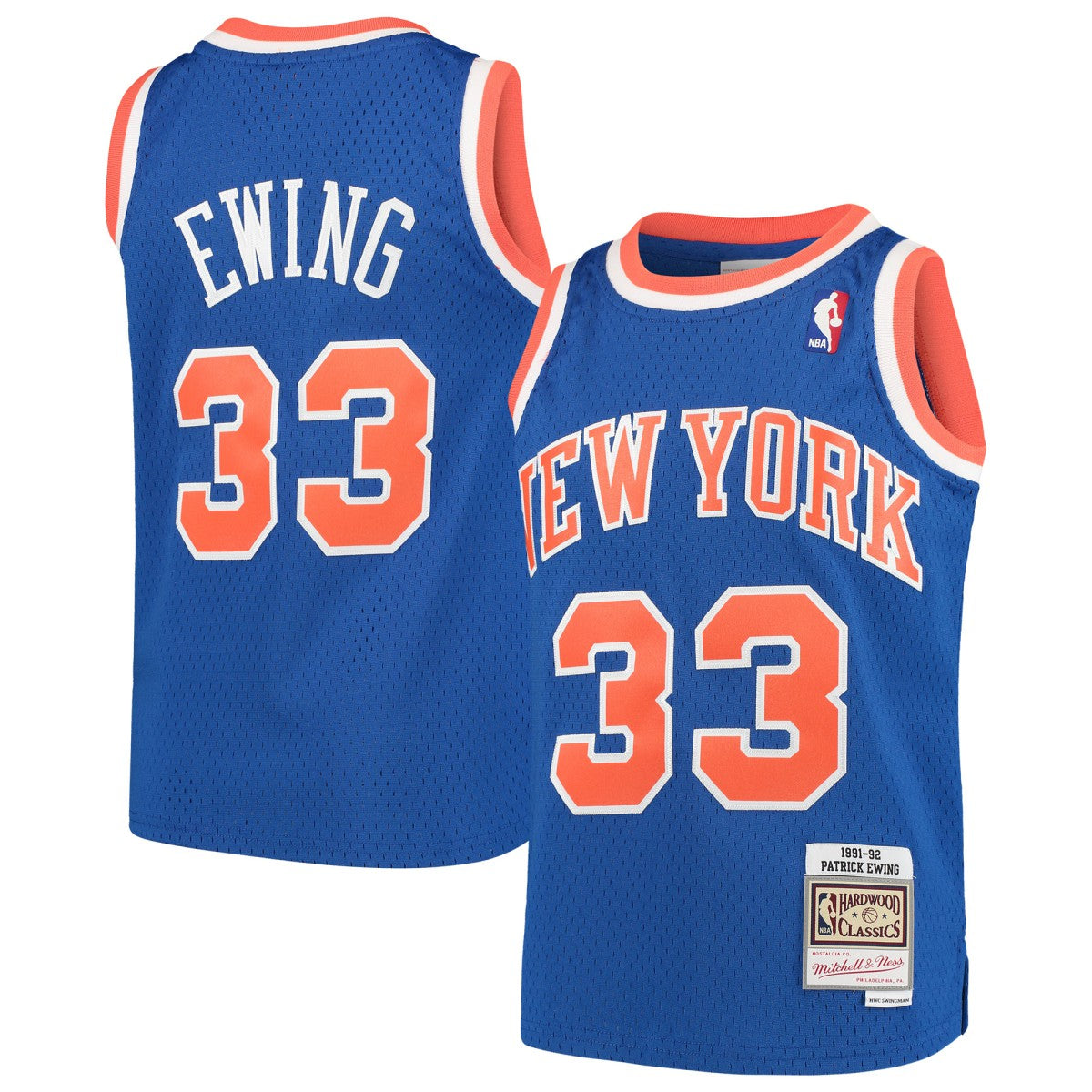 Patrick Ewing New York Knicks Youth Hardwood Classics Swingman Throwback Jersey - Blue sale