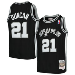 Tim Duncan San Antonio Spurs Youth Swingman Throwback Jersey - Black shop