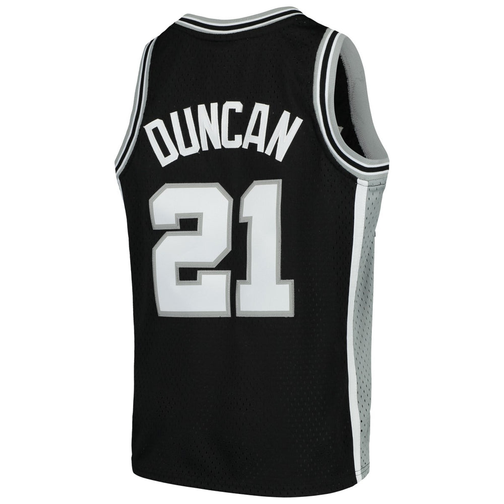 Tim Duncan San Antonio Spurs Youth Swingman Throwback Jersey - Black shop