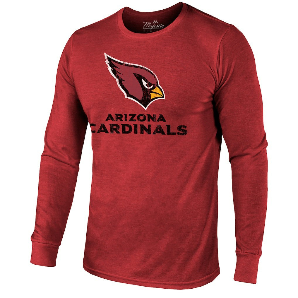 Arizona Cardinals Majestic Threads Lockup Tri-Blend Long Sleeve T-Shirt - Cardinal on sale