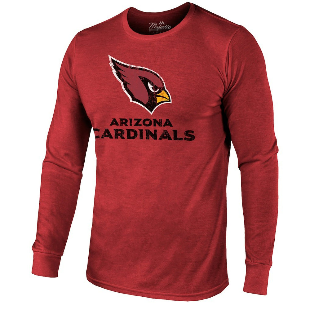 Arizona Cardinals Majestic Threads Lockup Tri-Blend Long Sleeve T-Shirt - Cardinal on sale