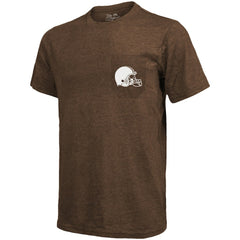 Cleveland Browns Majestic Threads Tri-Blend Pocket T-Shirt - Brown on sale