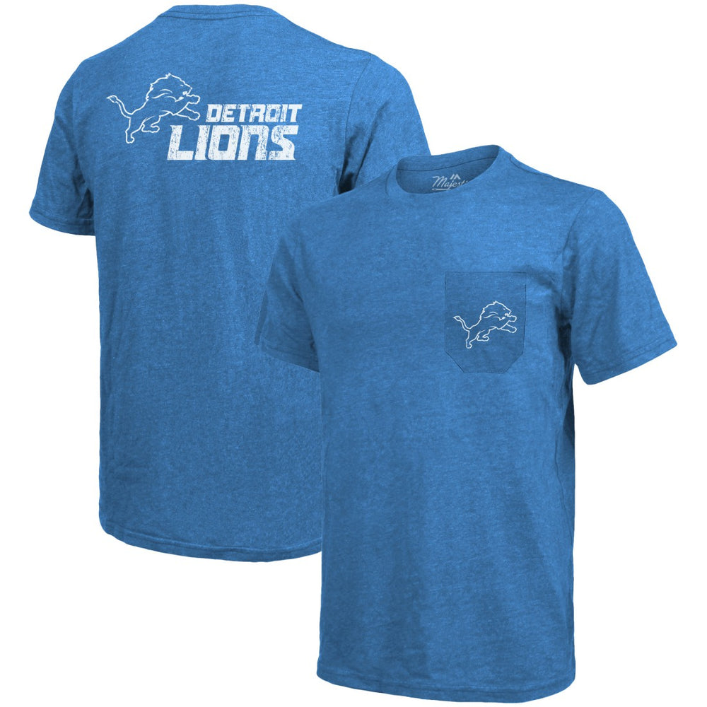 Detroit Lions Majestic Threads Tri-Blend Pocket T-Shirt - Blue discount