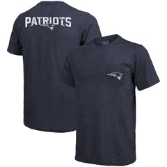 New England Patriots Majestic Threads Tri-Blend Pocket T-Shirt - Heathered Navy cheap