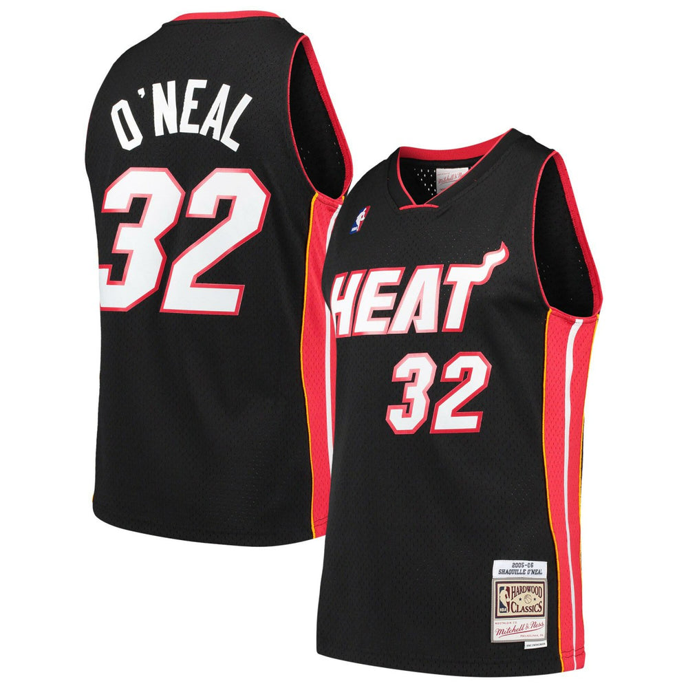 Shaquille O'Neal Miami Heat Hardwood Classics Swingman Jersey - Black discount