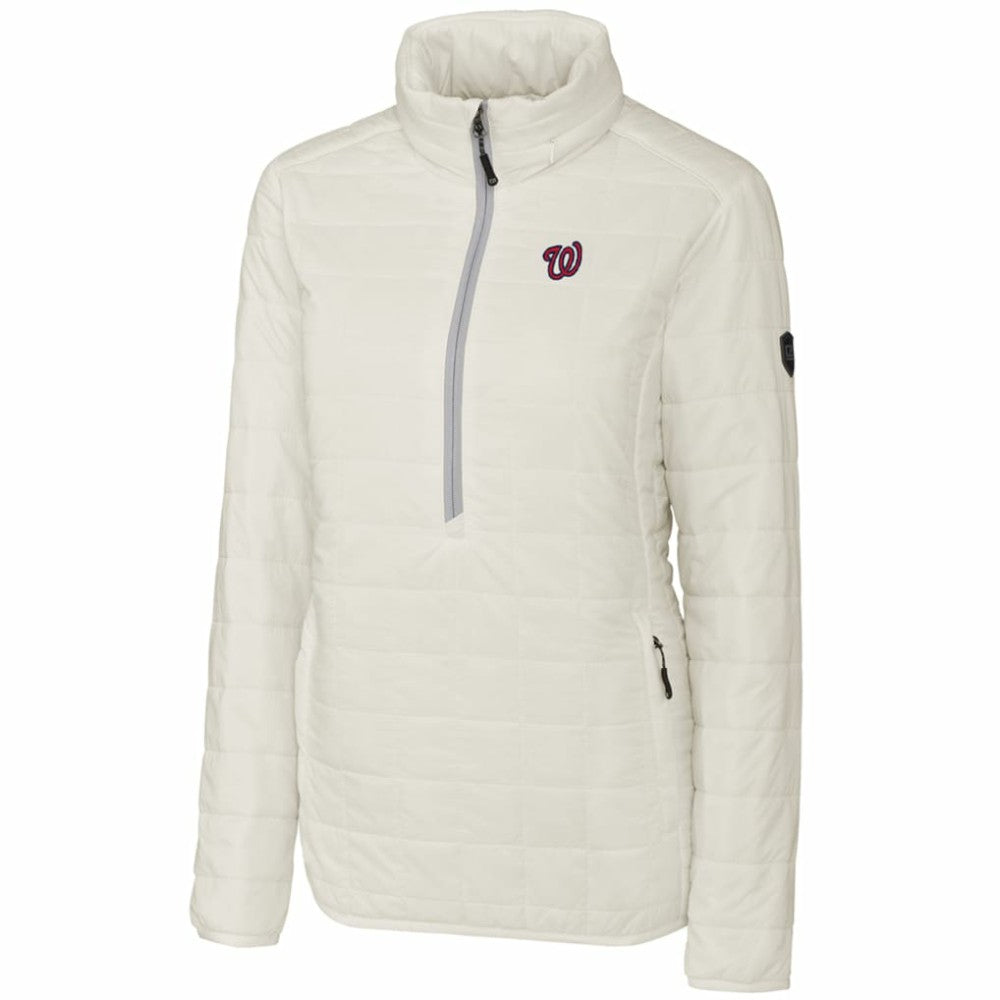 Washington Nationals Cutter & Buck Women's Rainier Half-Zip Popover Jacket White