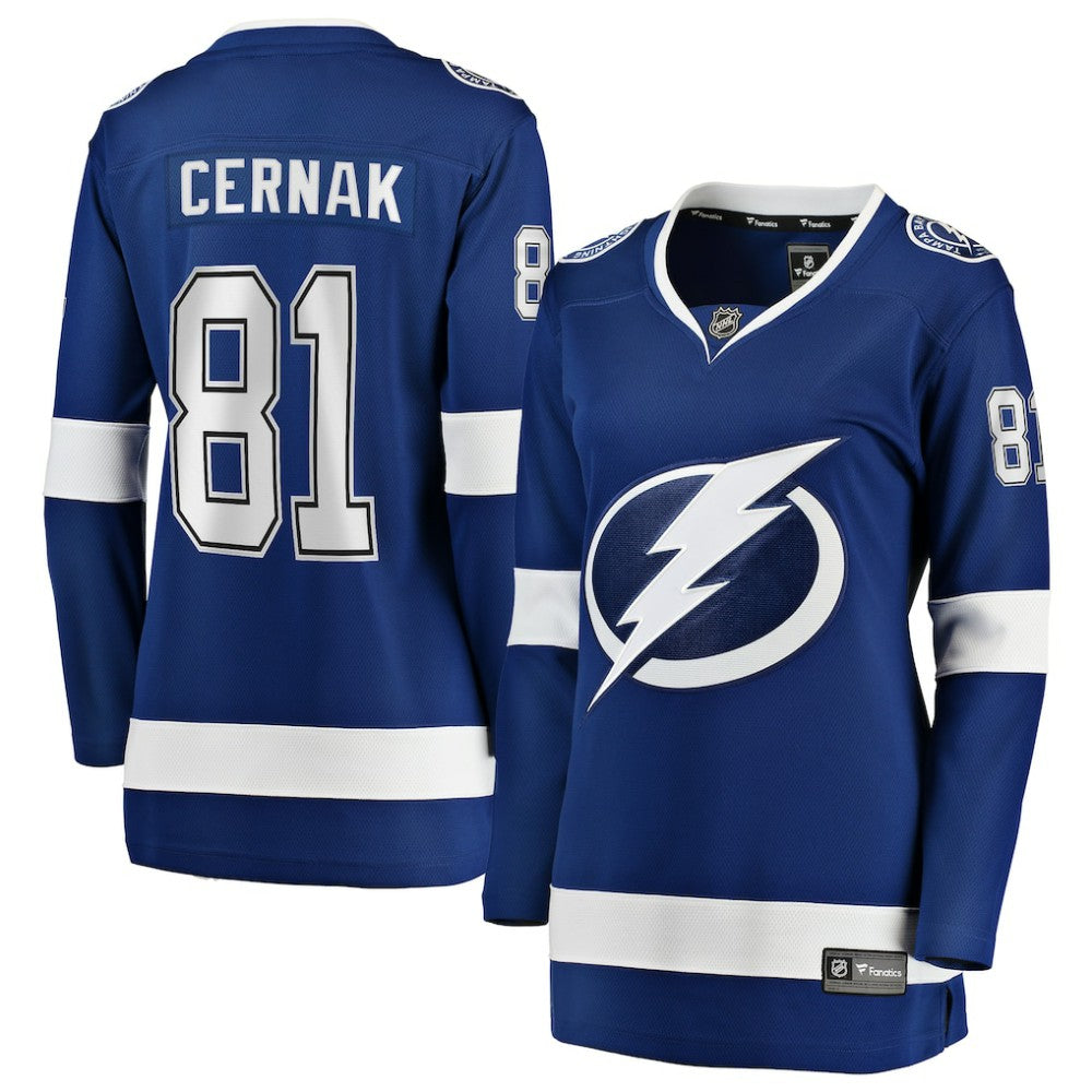 Erik Cernak Tampa Bay Lightning Fanatics Women's Home Breakaway Player Jersey - Blue Jerseys