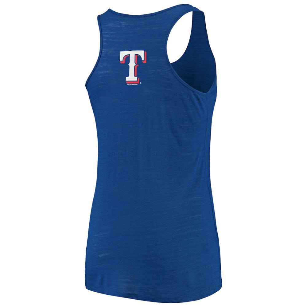Texas Rangers Soft as a Grape Women's Plus Size Swing for the Fences Racerback Tank Top Royal