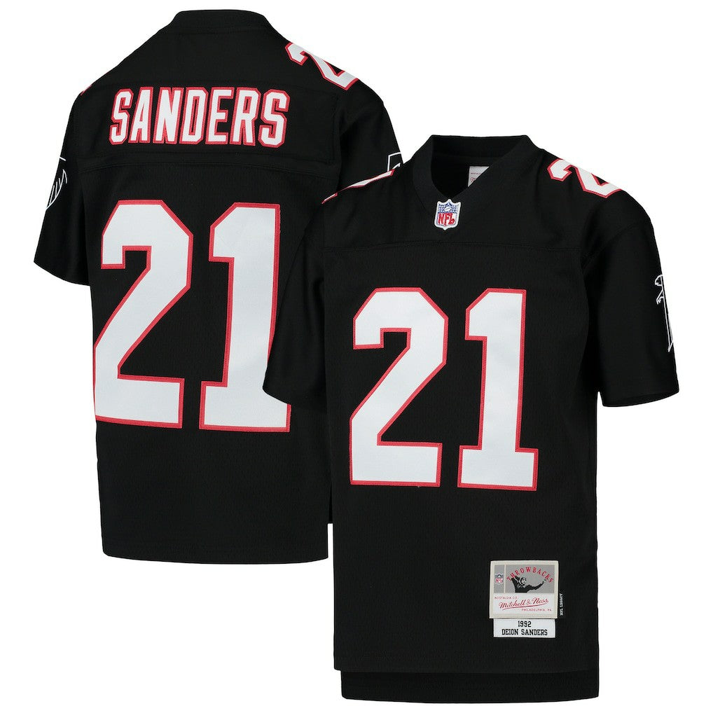 Deion Sanders Atlanta Falcons Youth 1992 Legacy Retired Player Jersey - Black outlet