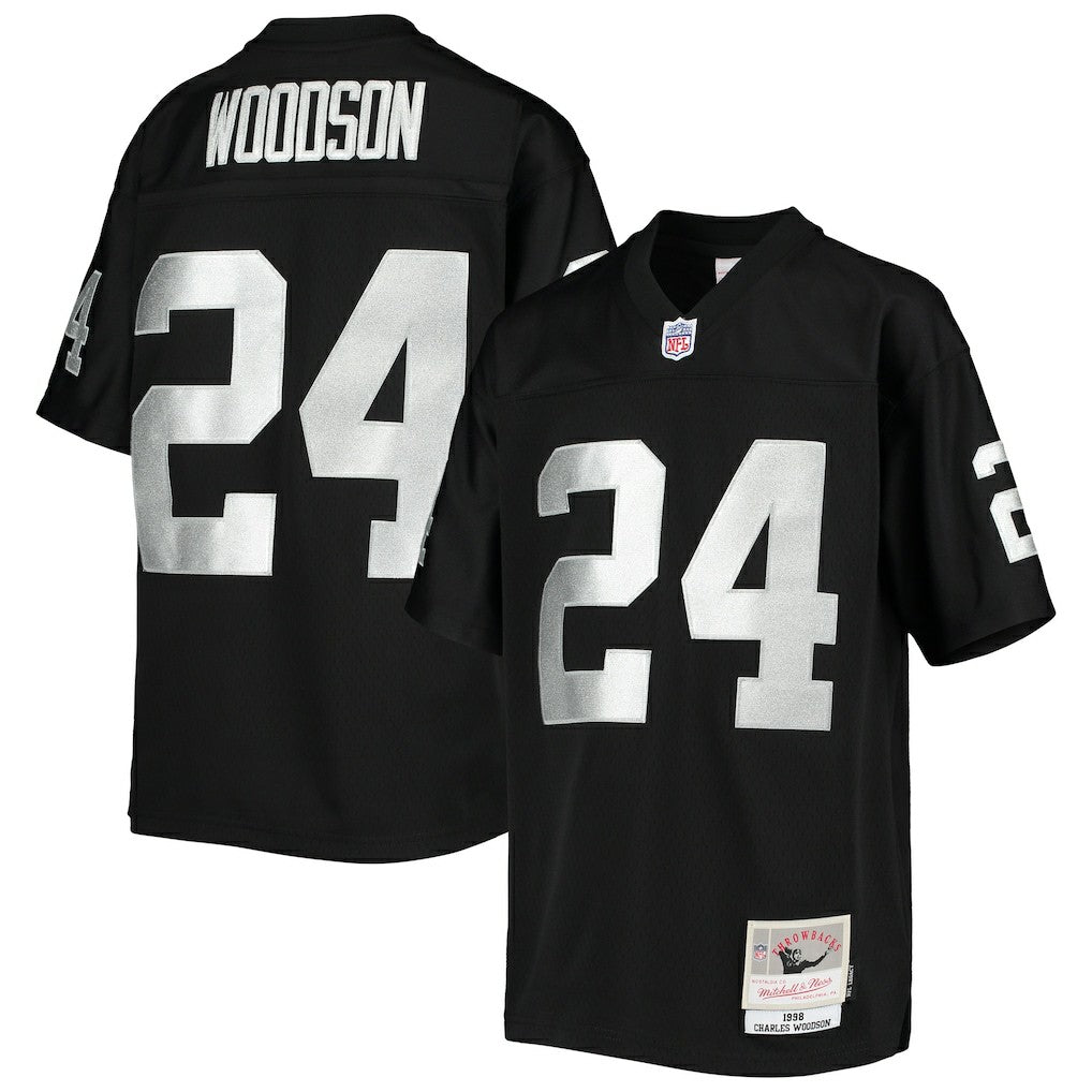 Charles Woodson Las Vegas Raiders Youth 1998 Legacy Retired Player Jersey - Black discount