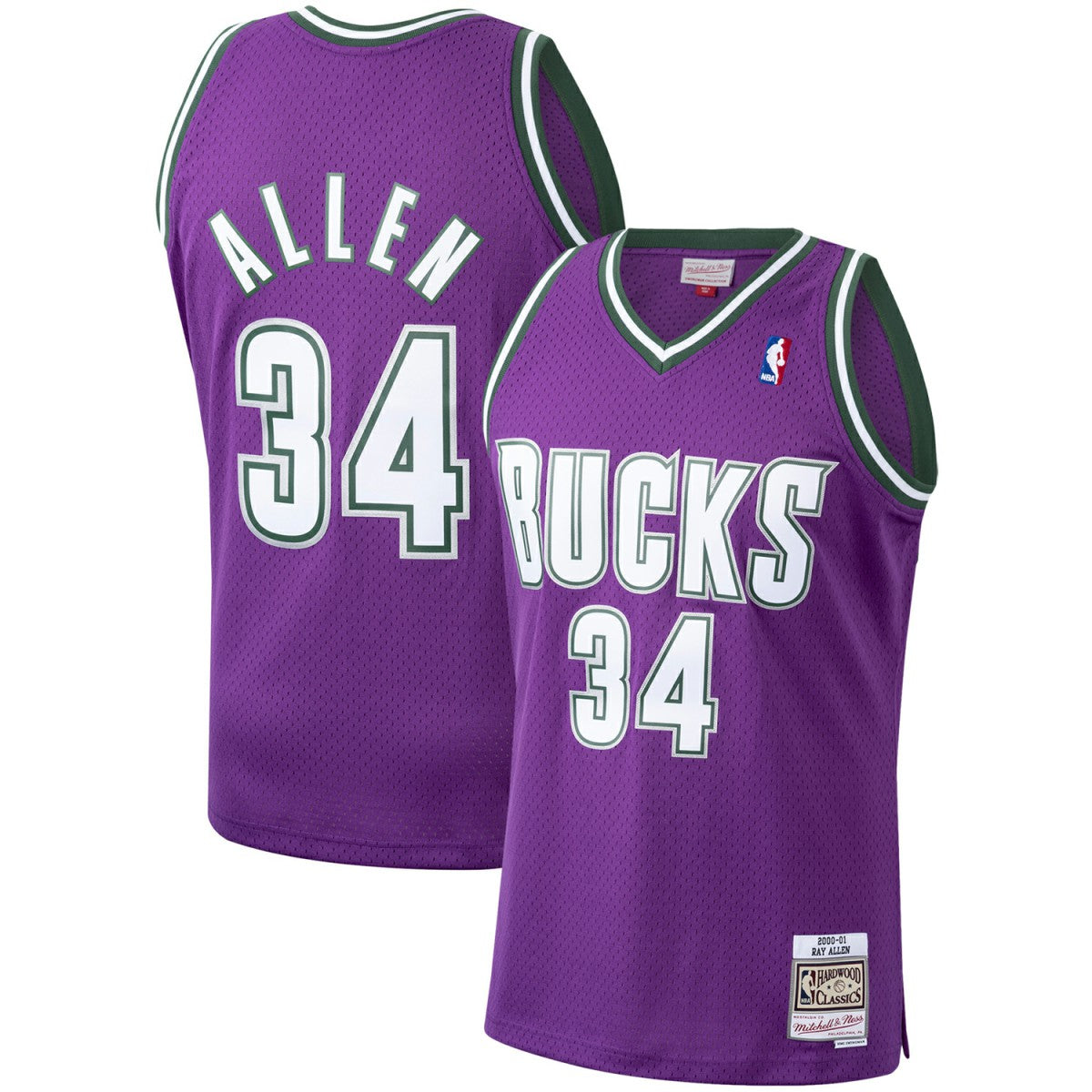Ray Allen Milwaukee Bucks 2000/01 Hardwood Classics Swingman Jersey - Purple sale