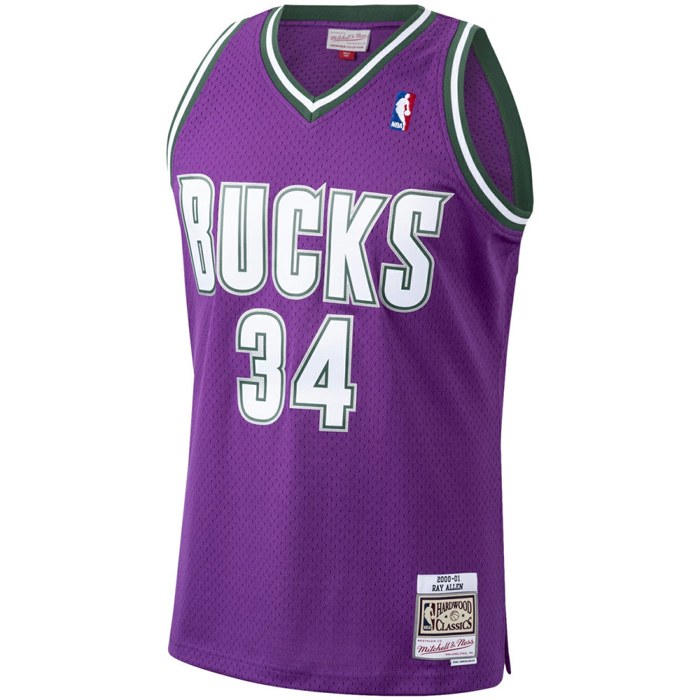 Ray Allen Milwaukee Bucks 2000/01 Hardwood Classics Swingman Jersey - Purple sale