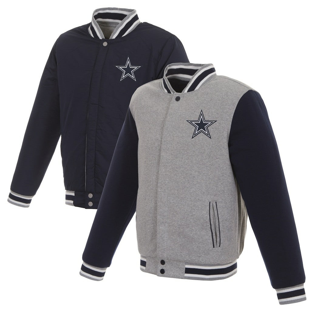 Dallas Cowboys JH Design Reversible Two Tone Fleece Jacket - Gray/Navy online