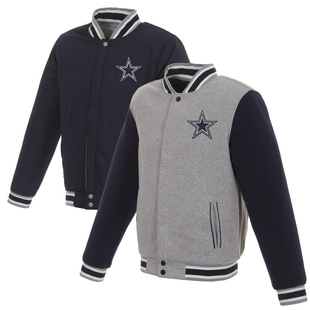 Dallas Cowboys JH Design Reversible Two Tone Fleece Jacket - Gray/Navy online