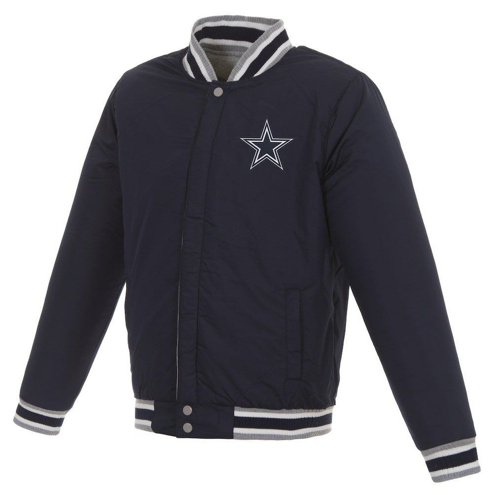 Dallas Cowboys JH Design Reversible Two Tone Fleece Jacket - Gray/Navy online