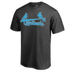 St. Louis Cardinals Blue Wordmark T-Shirt Heathered Charcoal
