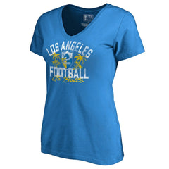Los Angeles Chargers Women's Hometown Collection LA Football V-Neck T-Shirt - Powder Blue discount