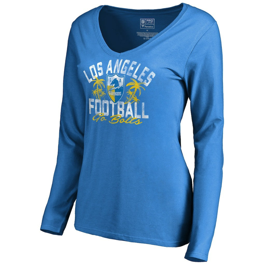 Los Angeles Chargers Women's Hometown Collection LA Football Long Sleeve T-Shirt - Powder Blue cheap