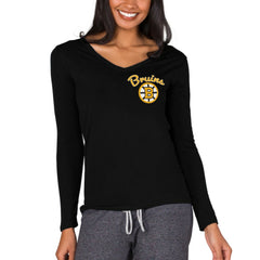 Boston Bruins Concepts Sport Women's Marathon Knit Long Sleeve V-Neck Top - Black Tops