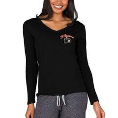 Philadelphia Flyers Concepts Sport Women's Marathon Knit Long Sleeve V-Neck Top - Black Tops