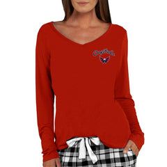 Washington Capitals Concepts Sport Women's Marathon Knit Long Sleeve V-Neck Top - Red Tops