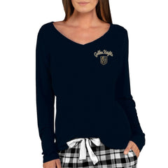 Vegas Golden Knights Concepts Sport Women's Marathon Knit Long Sleeve V-Neck Top - Black Tops