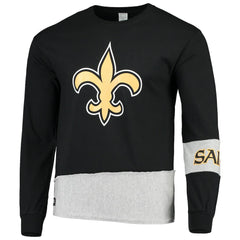 New Orleans Saints Refried Apparel Sustainable Upcycled Angle Long Sleeve T-Shirt - Black/Gray cheap