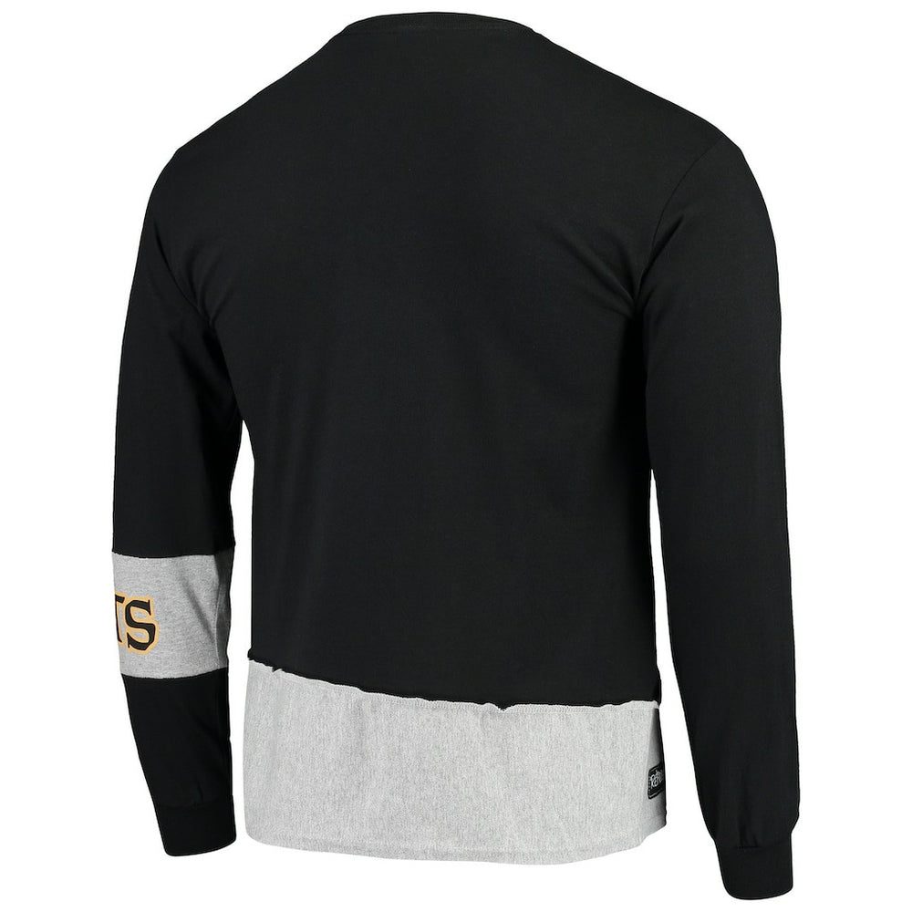 New Orleans Saints Refried Apparel Sustainable Upcycled Angle Long Sleeve T-Shirt - Black/Gray cheap
