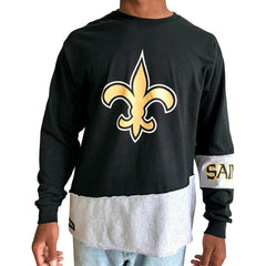 New Orleans Saints Refried Apparel Sustainable Upcycled Angle Long Sleeve T-Shirt - Black/Gray cheap