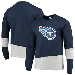 Tennessee Titans Refried Apparel Sustainable Upcycled Angle Long Sleeve T-Shirt - Navy/Gray discount