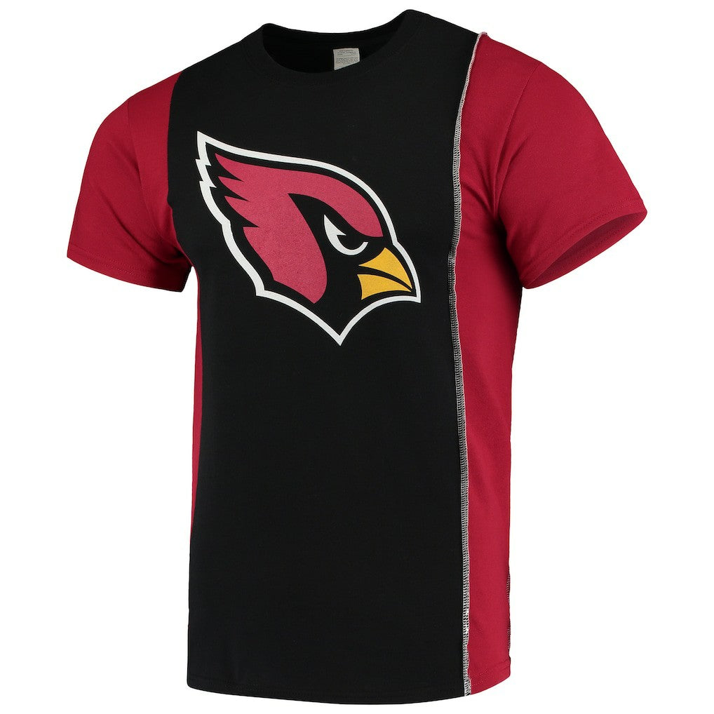 Arizona Cardinals Refried Apparel Sustainable Upcycled Split T-Shirt - Black/Cardinal sale