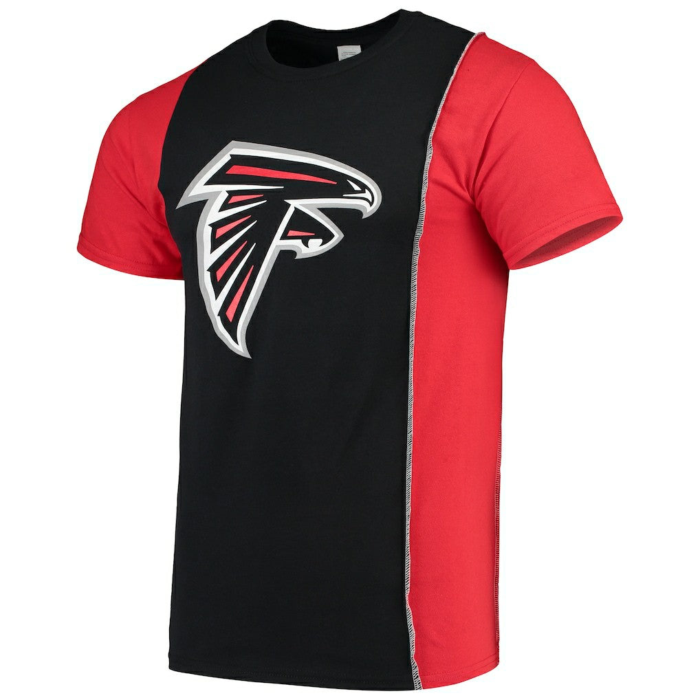 Atlanta Falcons Refried Apparel Sustainable Upcycled Split T-Shirt - Black/Red on sale