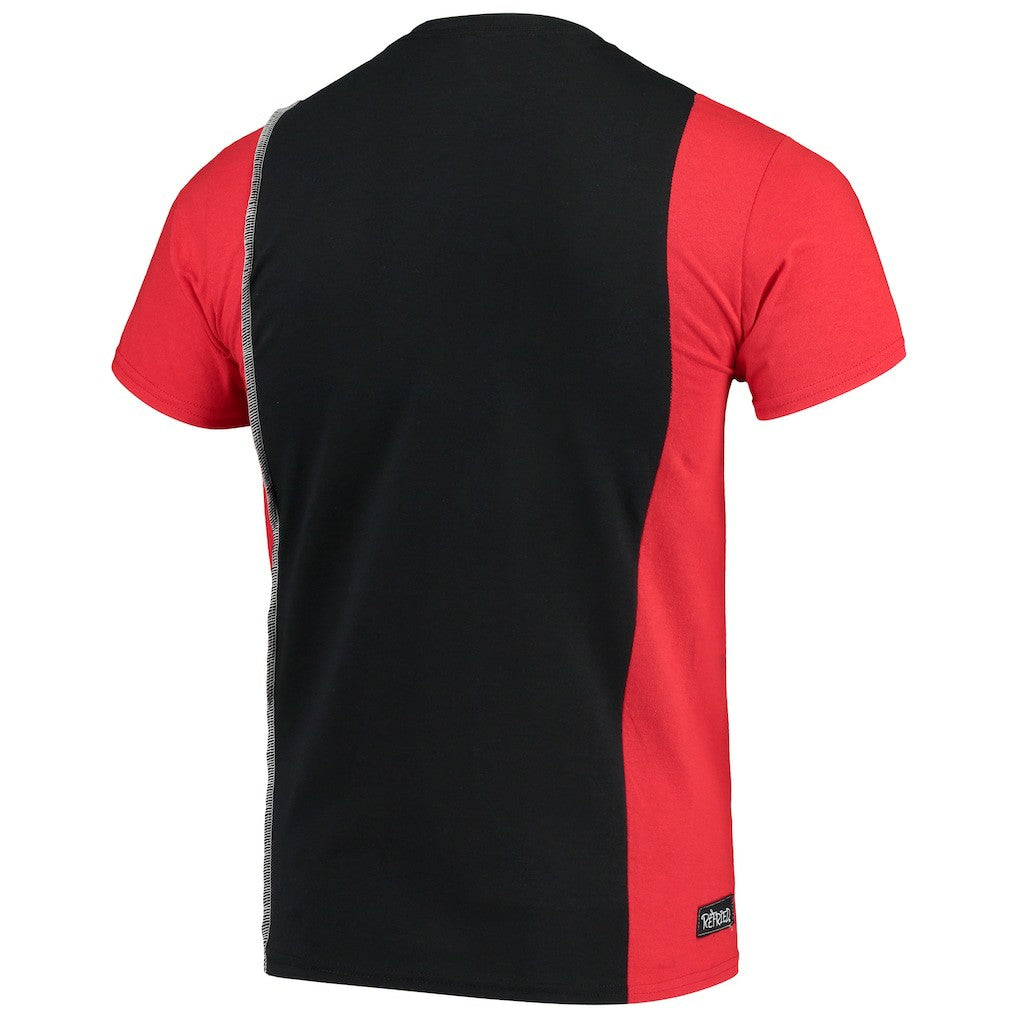 Atlanta Falcons Refried Apparel Sustainable Upcycled Split T-Shirt - Black/Red on sale