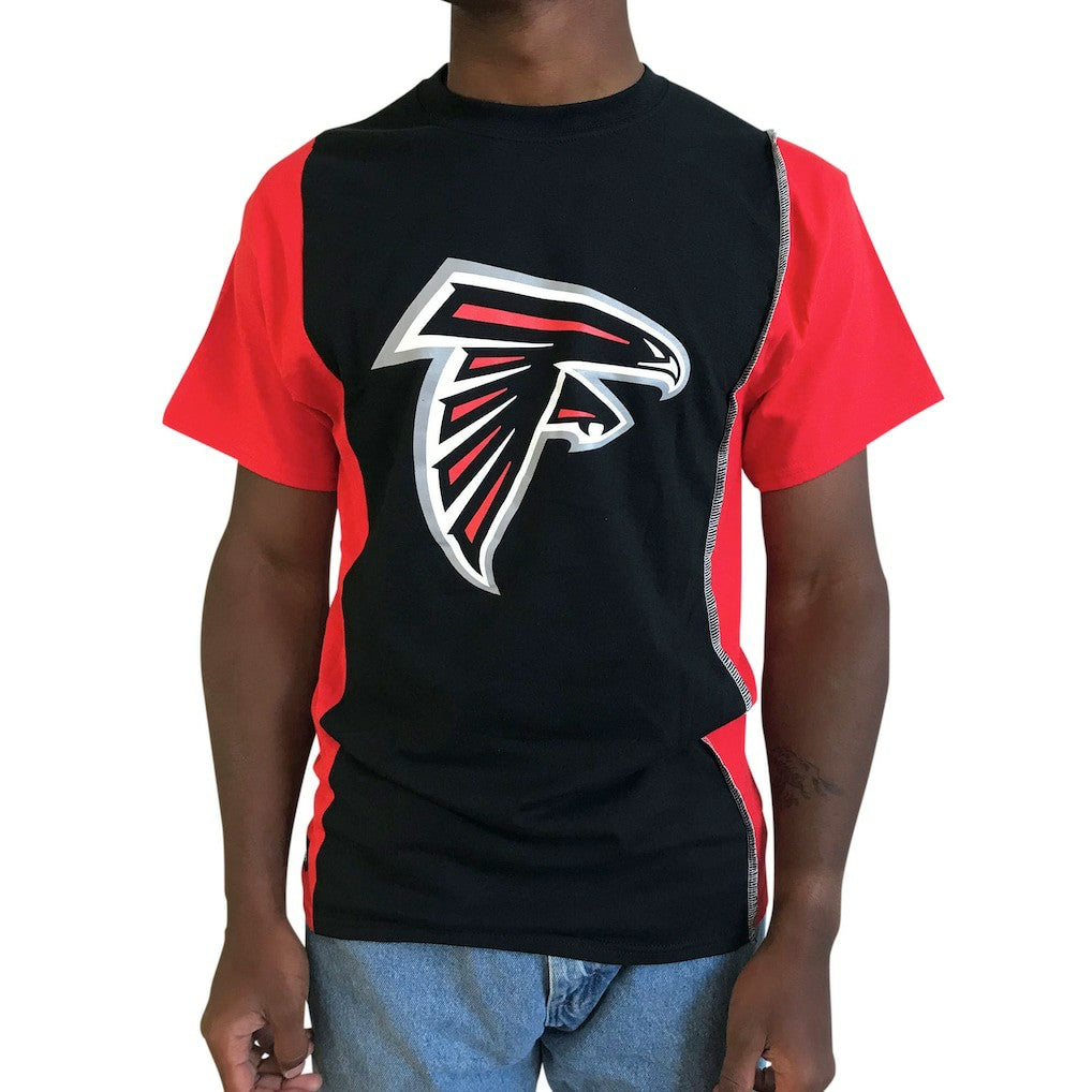 Atlanta Falcons Refried Apparel Sustainable Upcycled Split T-Shirt - Black/Red on sale