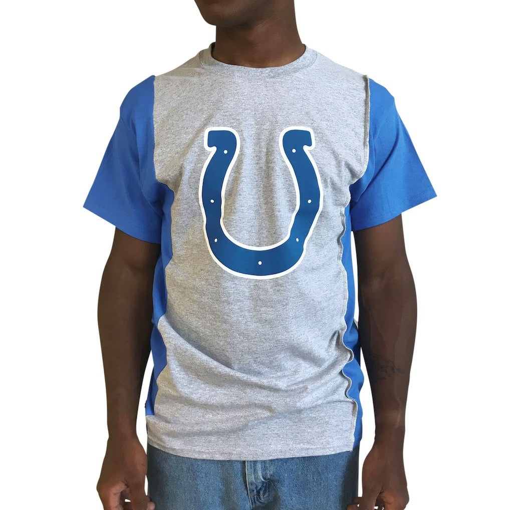 Indianapolis Colts Refried Apparel Sustainable Upcycled Split T-Shirt - Gray/Royal outlet