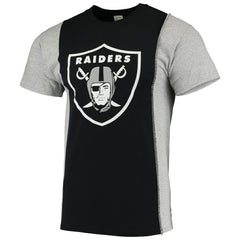 Las Vegas Raiders Refried Apparel Sustainable Upcycled Split T-Shirt - Black/Silver cheap