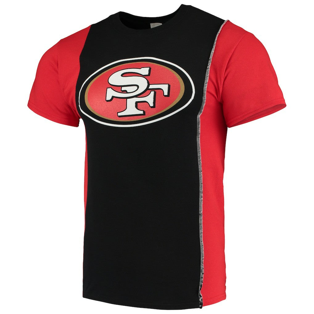San Francisco 49ers Refried Apparel Sustainable Upcycled Split T-Shirt - Black/Scarlet online