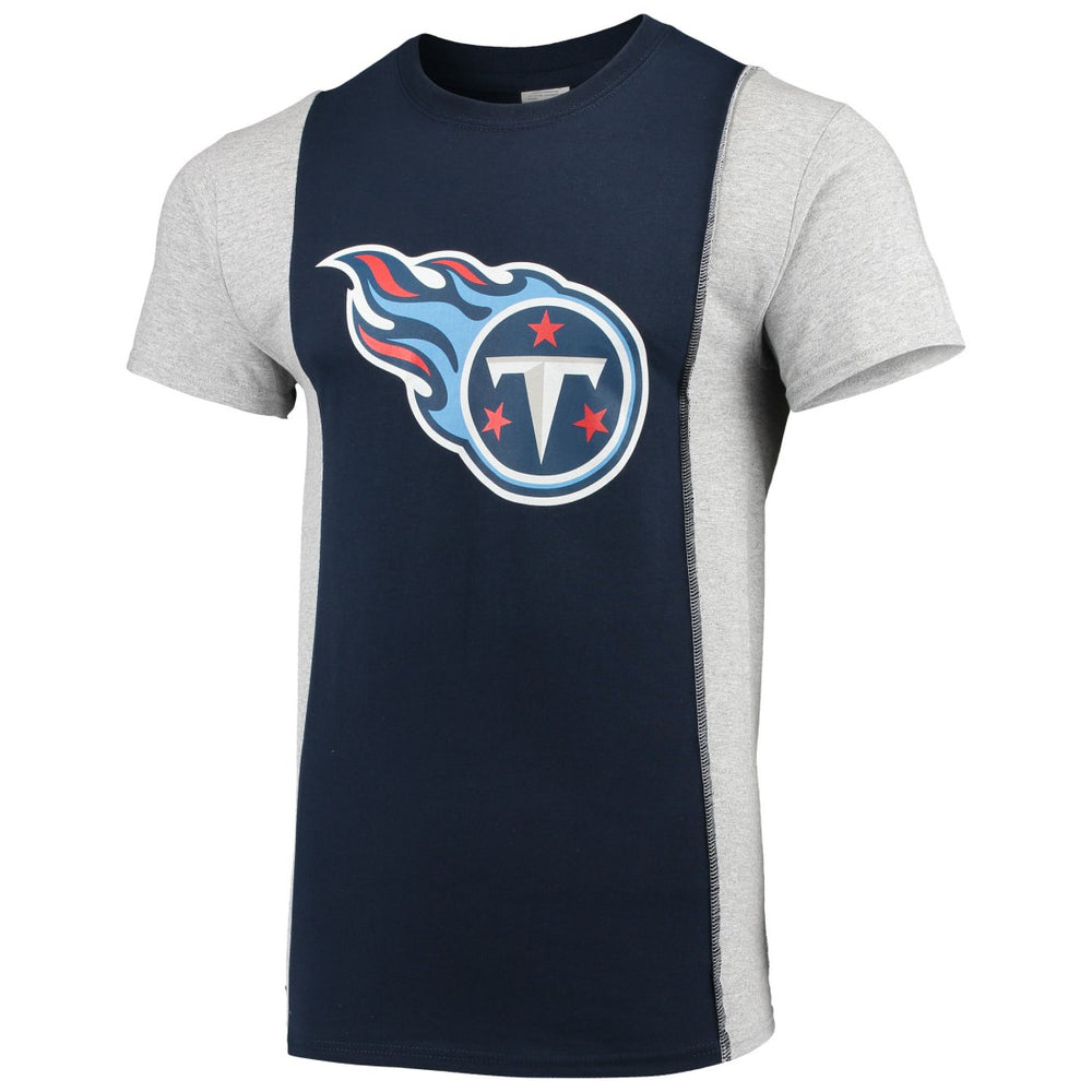 Tennessee Titans Refried Apparel Sustainable Upcycled Split T-Shirt - Navy/Gray cheap