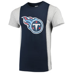 Tennessee Titans Refried Apparel Sustainable Upcycled Split T-Shirt - Navy/Gray cheap