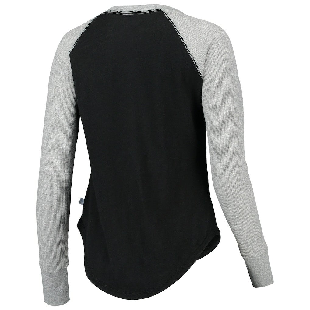 New Orleans Saints Touch Women's Waffle Raglan Lightweight Long Sleeve T-Shirt - Black outlet