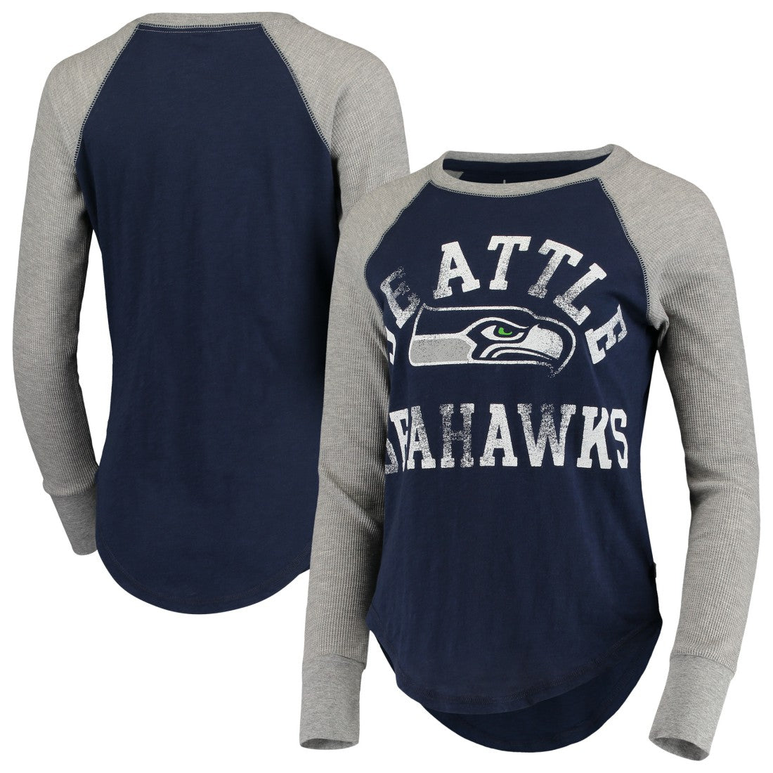 Seattle Seahawks Touch Women's Waffle Raglan Lightweight Long Sleeve T-Shirt - College Navy online