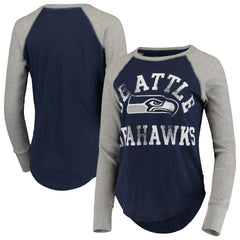 Seattle Seahawks Touch Women's Waffle Raglan Lightweight Long Sleeve T-Shirt - College Navy online