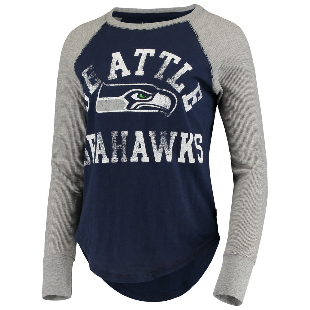 Seattle Seahawks Touch Women's Waffle Raglan Lightweight Long Sleeve T-Shirt - College Navy online