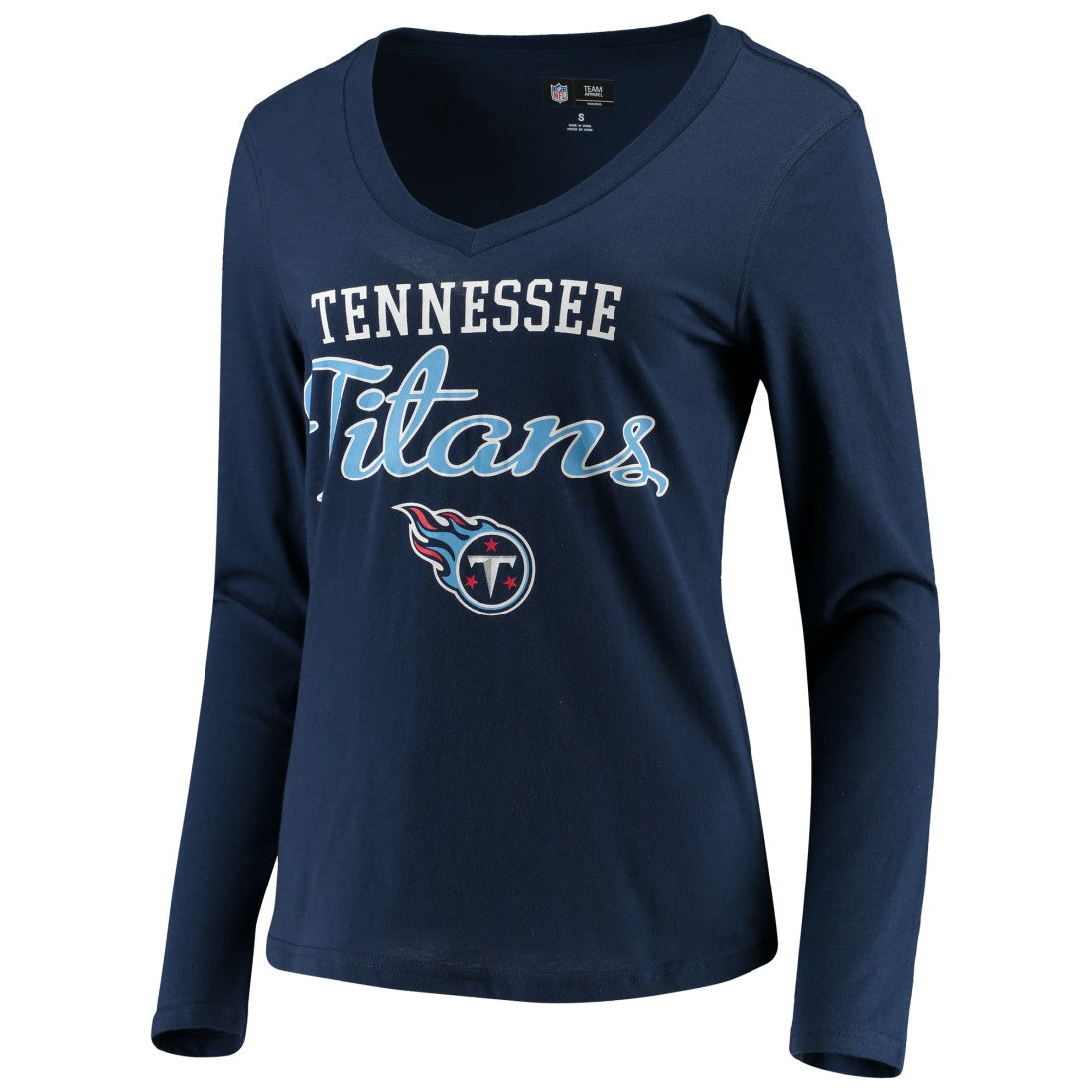 Tennessee Titans G-III 4Her by Carl Banks Women's Post Season Long Sleeve V-Neck T-Shirt - Navy outlet