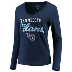 Tennessee Titans G-III 4Her by Carl Banks Women's Post Season Long Sleeve V-Neck T-Shirt - Navy outlet