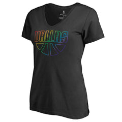Dallas Mavericks Women's Team Pride Wordmark V-Neck T-Shirt sale - Black online