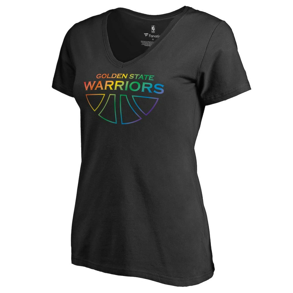 Golden State Warriors Women's Team Pride Wordmark V-Neck T-Shirt sale - Black discount