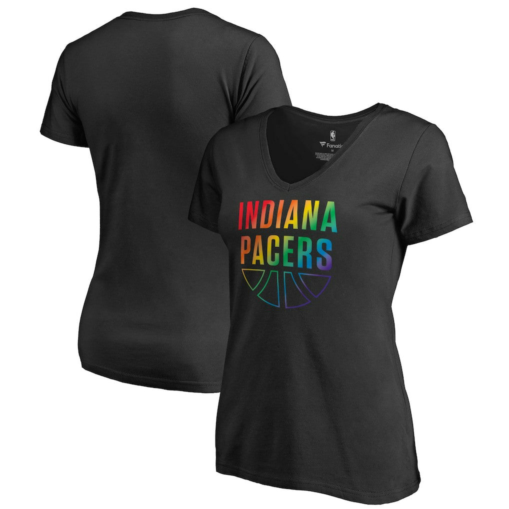Indiana Pacers Women's Team Pride Wordmark V-Neck T-Shirt - Black sale